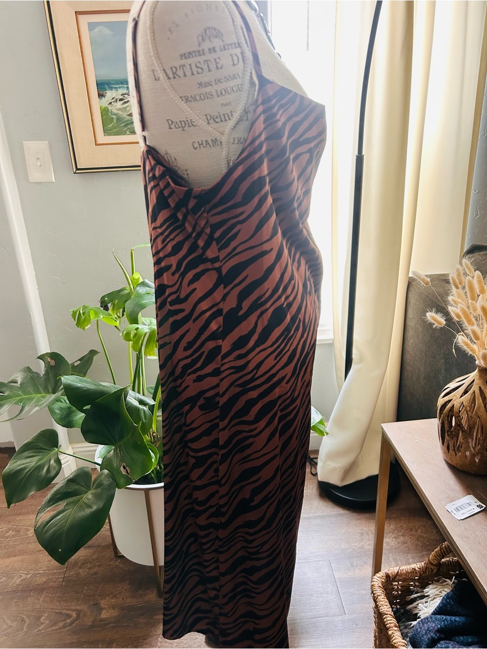 Forever 21 Brown and Black Tiger Print Slip Dress - Picture 4 of 10
